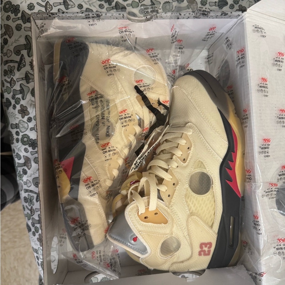 Nike Air Jordan 5 Retro in Cream and Red